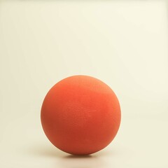 Colorful foam ball isolated against white background with ample advertising space.