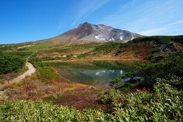 Fototapeta premium 秋の旭岳の鏡沼