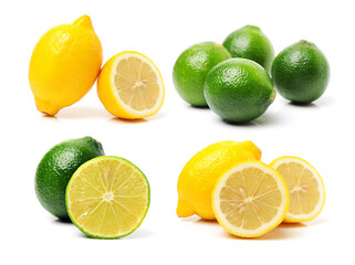 Fototapeta premium Fresh lemon on white background