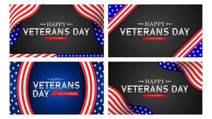 Veterans day background,banner,greeting card and banner with american flag and stars