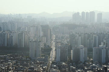 Apartment Landscape in Seoul, Korea