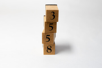 木ブロック　数字　Number　ナンバー　3558