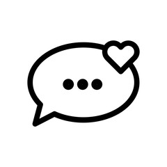 Chat message love outline icon