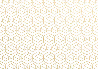 golden hexagon geometric pattern background