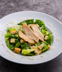 Gourmet caesar salad with  chicken