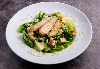 Gourmet caesar salad with  chicken