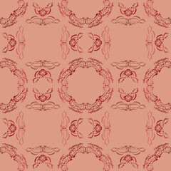 Seamless fractal pattern in vector format for printed fabrics or any other purposes. Every object is grouped base on color so the pattern is editable, tileable and easy to use.