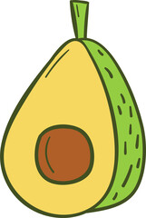 Avocado hand drawn filled outline style