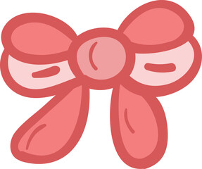 Bow hand drawn filled outline style