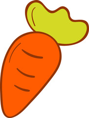 Carrot hand drawn filled outline style