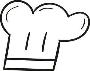 Chef hat hand drawn outline style