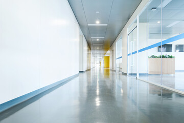 Background of empty hospital hallway