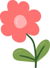 Flower hand drawn flat style