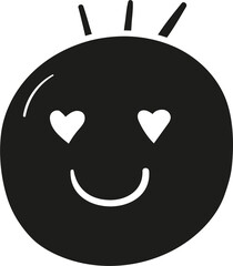 Love emoticon hand drawn solid style