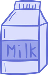 Milk box hand drawn filled outline style