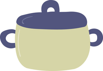 Pot hand drawn flat style