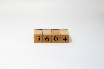 木ブロック　数字　Number　ナンバー　3664