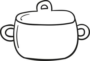 Pot hand drawn outline style