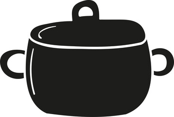 Pot hand drawn solid style