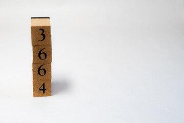 木ブロック　数字　Number　ナンバー　3664