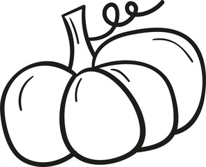 Pumpkin hand drawn outline style