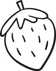 Strawberry hand drawn outline style
