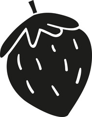 Strawberry hand drawn solid style