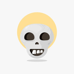halloween skull icon cartoon illustration
