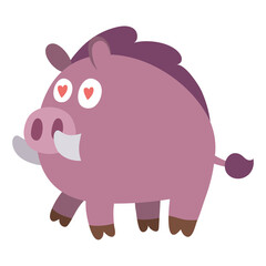 Love animal with wild boar