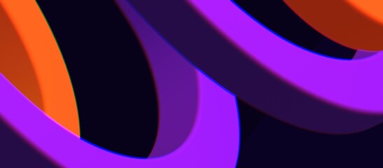 Abstract Waves Vibrant, good for web banner, poster, mobile application and branding promotion, futuristic 3D render background design blend of purple and orange colors.