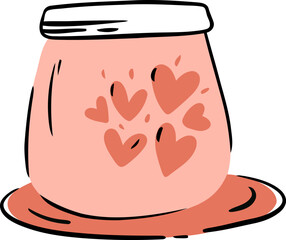 illustration of hearts in a jar