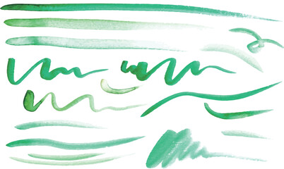 水彩風手描きのテクスチャーセット。滲んだ絵の具のベクターデータ。Watercolor style hand painted texture set. Vector data of blotched paint.