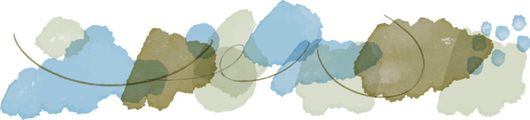 水彩風手描きのテクスチャーセット。滲んだ絵の具のベクターデータ。Watercolor style hand painted texture set. Vector data of blotched paint.