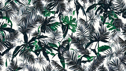 Naklejka premium Seamless tropical pattern with autumn leaves background. Fall wallpaper. Autumn Illustration