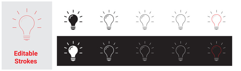 Light bulb thin icon, creative, ideas, Growth solution icon Modern Icon sets