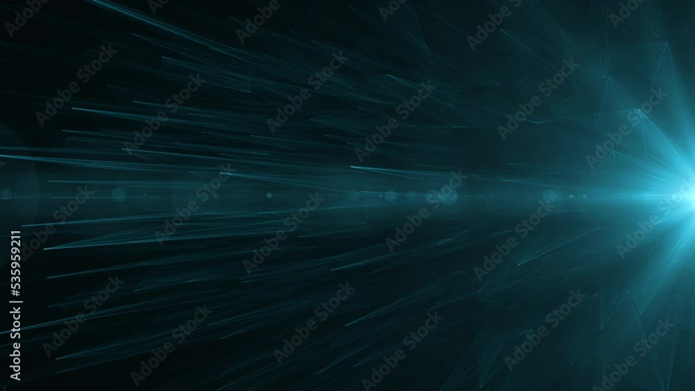 Wall mural particle background animation, futuristic mysterious flowing digital particles wave de-focus virtual
