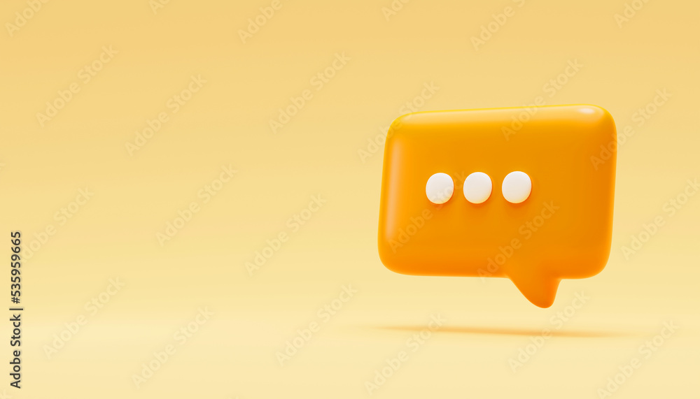 Poster chat message yellow speech bubble icon notification button talk dialog symbol conversation button ic