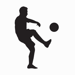 silhouette man playing football