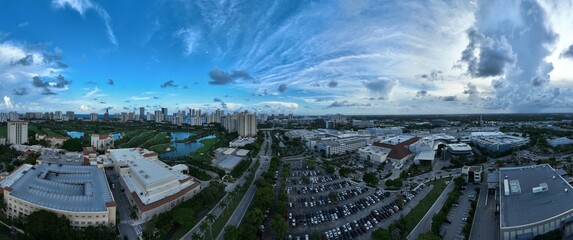 Fototapeta premium Aerial View of Aventura Mall and golf course near Sunny Isles, Miami Florida.