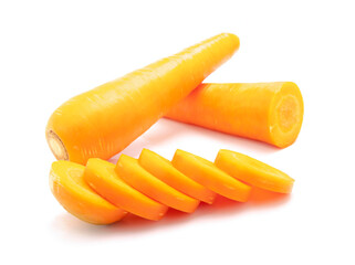 fresh carrots isolated on a white background