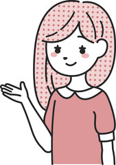 案内をする女性