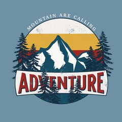 Outdoor adventure vintage explorer, wilderness, adventure emblem graphics. Perfect for t-shirts, apparel and other merchandise.