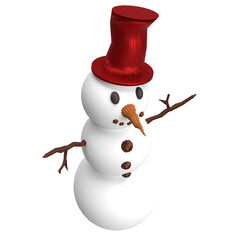 The snow man 3d render png image