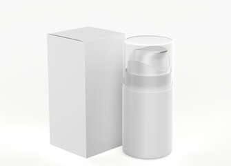 Airless Bottle Mockup isolated on white background. 3d illustration
