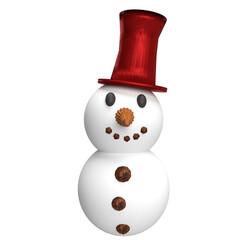 The snow man 3d render png image