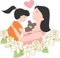 mom and kids love mother day