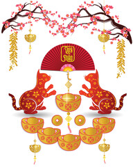 Happy lunar new year 2023, Vietnamese new year, Year of the Cat.