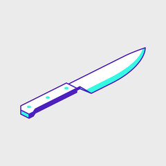 Kitchen knife isometric vector icon illustration