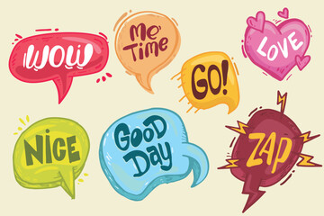 Speech Bubble Hand Drawn Coloring