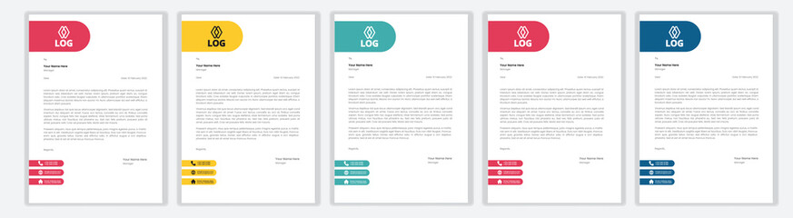 Professional Letterhead Template Set corporate modern letterhead design template with creative modern letter head design template for your project. letterhead, letter head, Business letterhead design